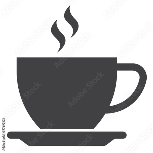 Fototapeta coffee cup icon, solid icon on transparent background