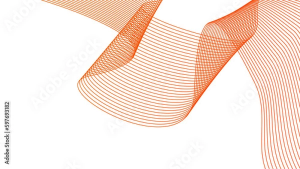 Fototapeta orange wavy tech lines abstract background illustration eps	