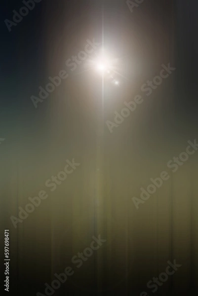 Fototapeta Abstract shiny spotlight background with copy space. Sun and sky backdrop with light flare. Illustration concept for graphic design, banner, poster, website, presentation or wallpaper.