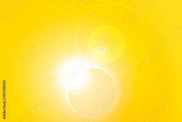 Fototapeta Abstract shiny spotlight background with copy space. Sun and sky backdrop with light flare. Illustration concept for graphic design, banner, poster, website, presentation or wallpaper.