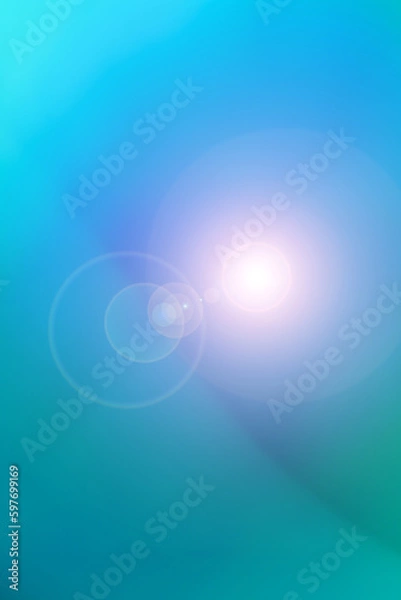 Fototapeta Abstract shiny spotlight background with copy space. Sun and sky backdrop with light flare. Illustration concept for graphic design, banner, poster, website, presentation or wallpaper.