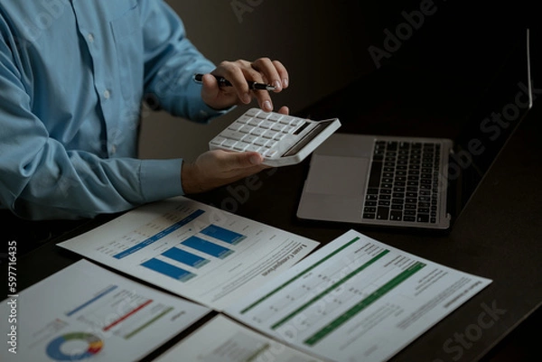 Fototapeta portrait of a man
Working on tablet computer in modern office make account analysis report Real estate investment information, financial and tax system concept