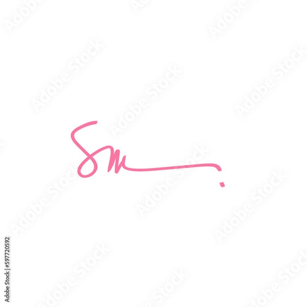 Obraz sm Initial Handwriting Signature Logo Vector