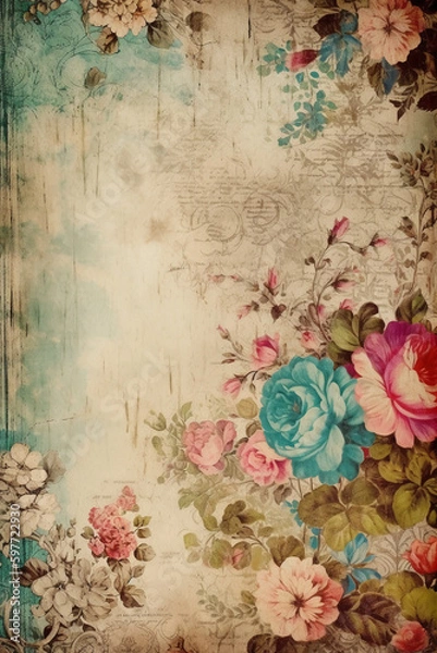 Fototapeta Vintage even background paper. AI generative