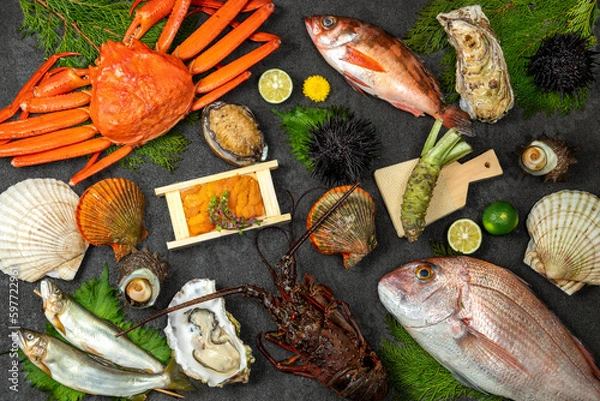 Obraz 和食の魚介類