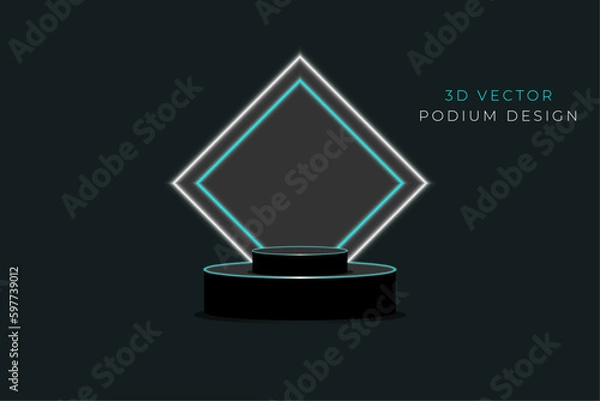 Fototapeta Blank product stand 3d podium vector