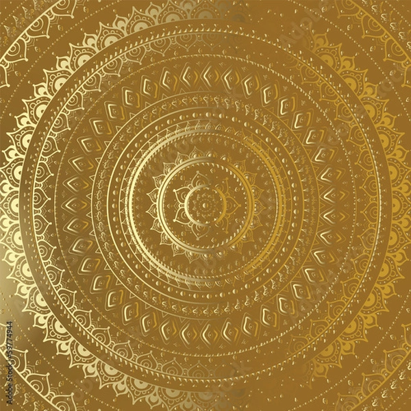 Fototapeta Gold Mandala. Indian decorative pattern.