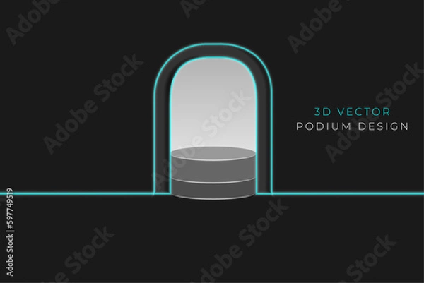 Fototapeta 3d product podium stand and black background vector