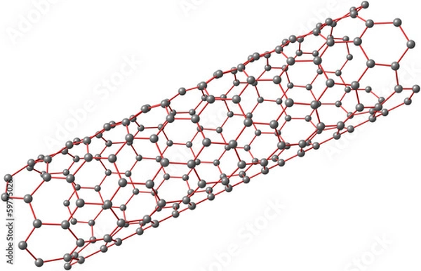 Obraz Carbon nanotube on white background