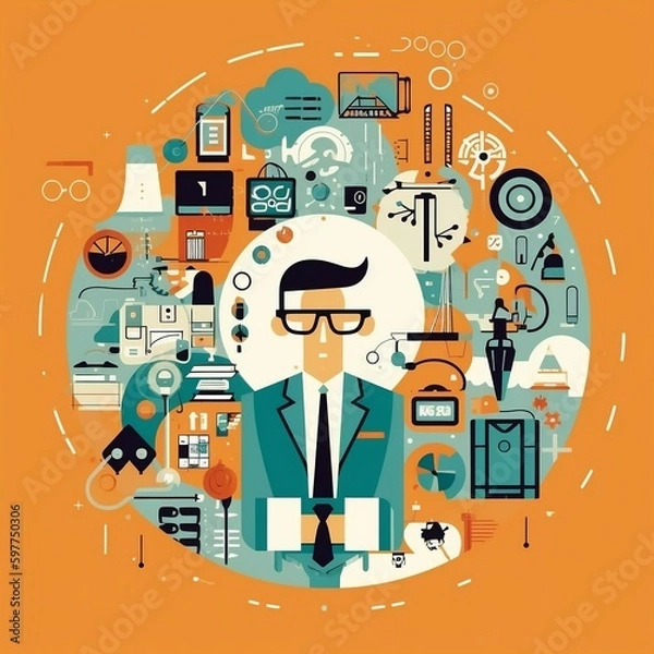 Obraz Bussiness meetings ilustrations AI generated