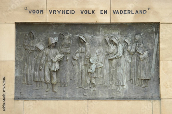 Fototapeta Commemorative bronze plaque 1