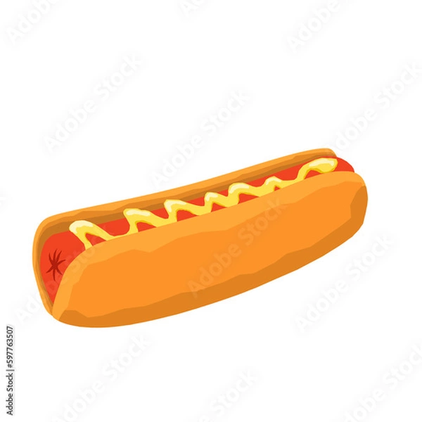 Obraz hot dog isolated on white