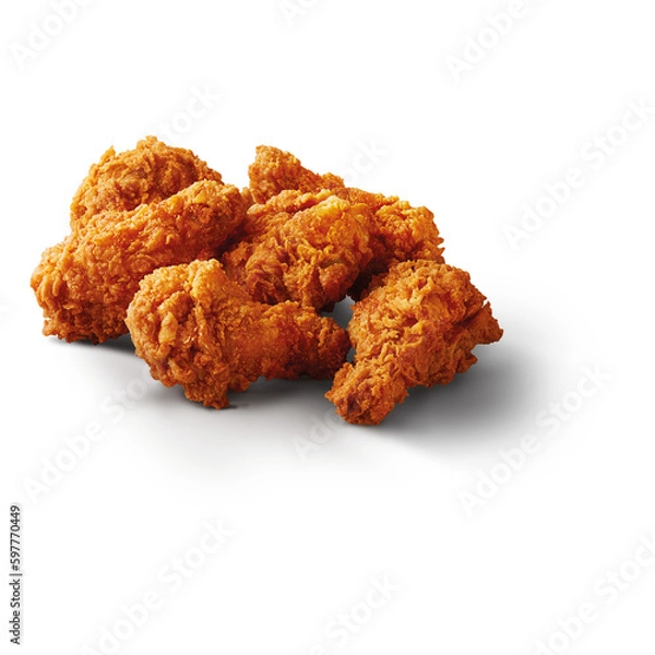 Obraz set of spicy wing fried chicken isolated on white background	
