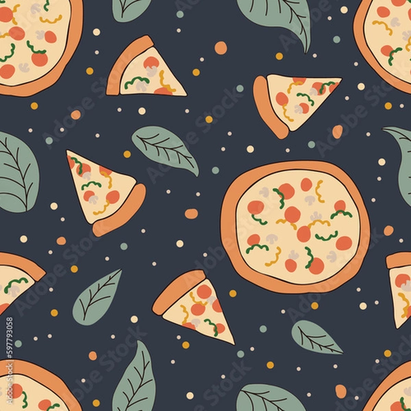 Obraz seamless pattern with pizza