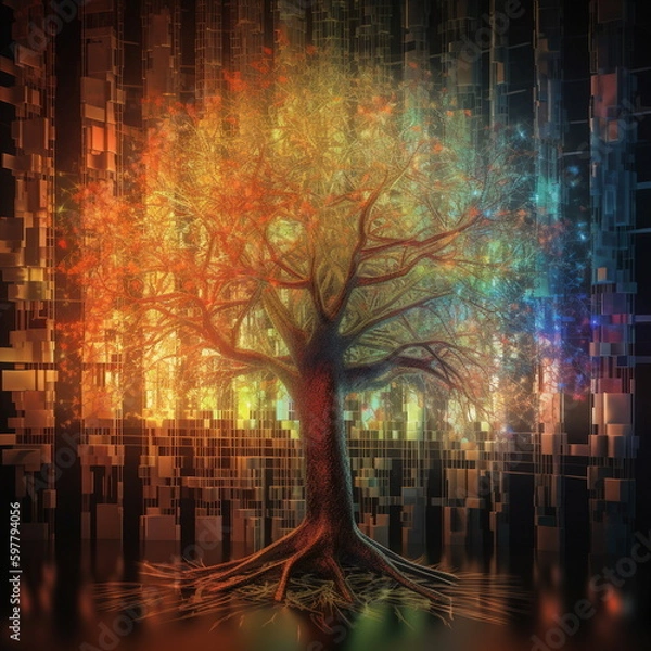 Obraz tree, forest,, Generative AI, Generative, AI