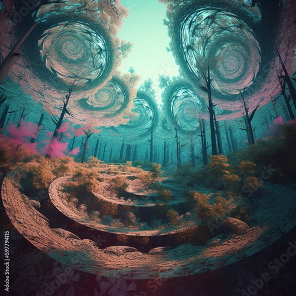 Obraz landscape with trees, Generative AI, Generative, AI