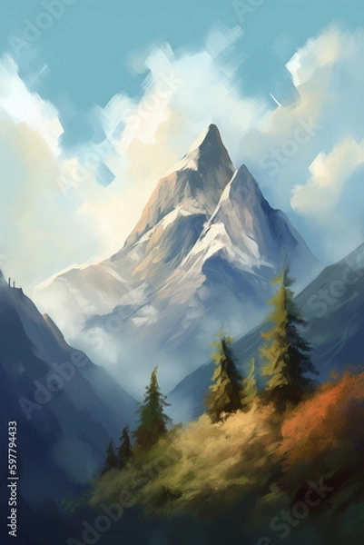 Obraz mountains in the snow, Generative AI, Generative, AI