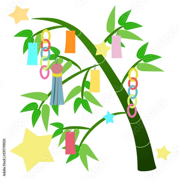 Obraz シンプルな七夕のイラスト