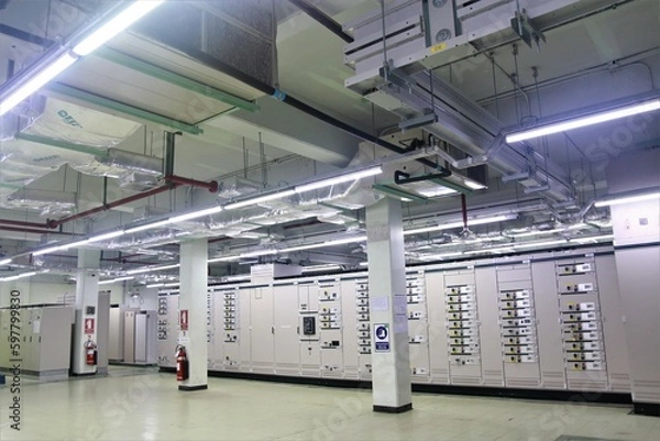 Obraz Electric room in industrial,selective focus.	