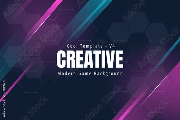 Obraz Modern Creative Background Gaming Design V4. very suitable for presentations, game covers, technology banners.