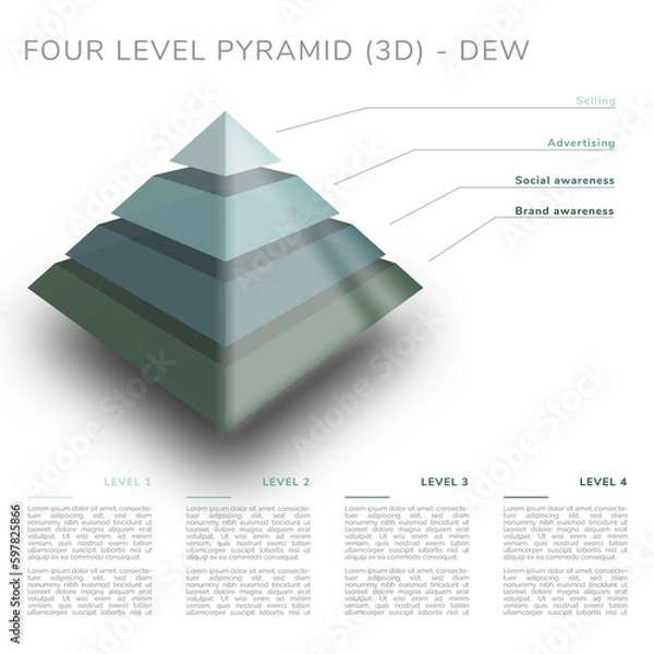 Obraz Four level pyramid (3D) - morning dew colors