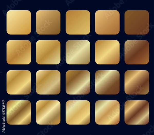 Obraz golden gradients, set of different gradients in golden tones