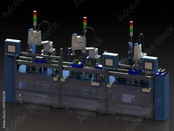 Obraz Assembly Line of Power Inverter 3D model