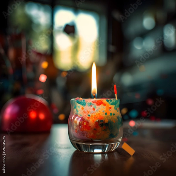 Fototapeta Party or Birthday Background, made with an generative AI