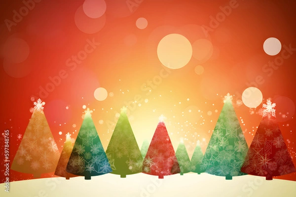Obraz Beautiful colorful Christmas Background, made with generative AI