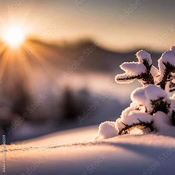 Obraz sunset in the snow