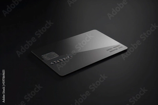 Obraz Bank credit card mockup on dark background