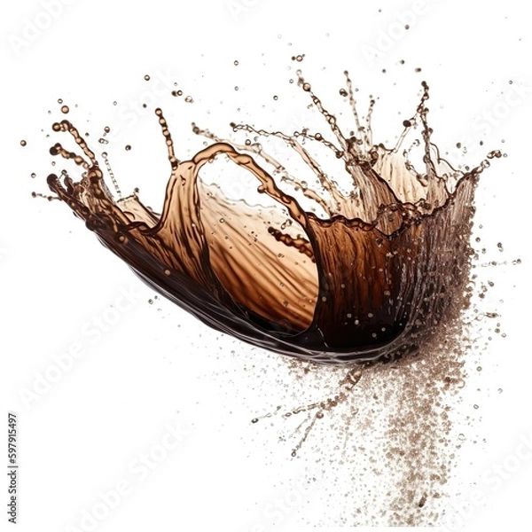 Obraz brown fluid spashing on a white background 