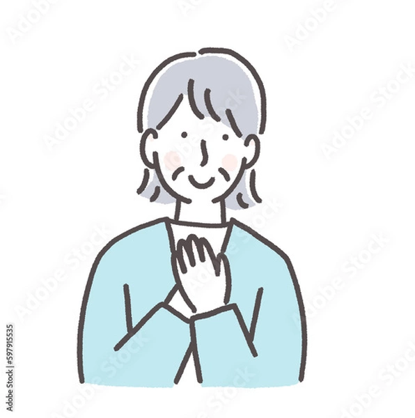 Fototapeta シニア女性　アイコン