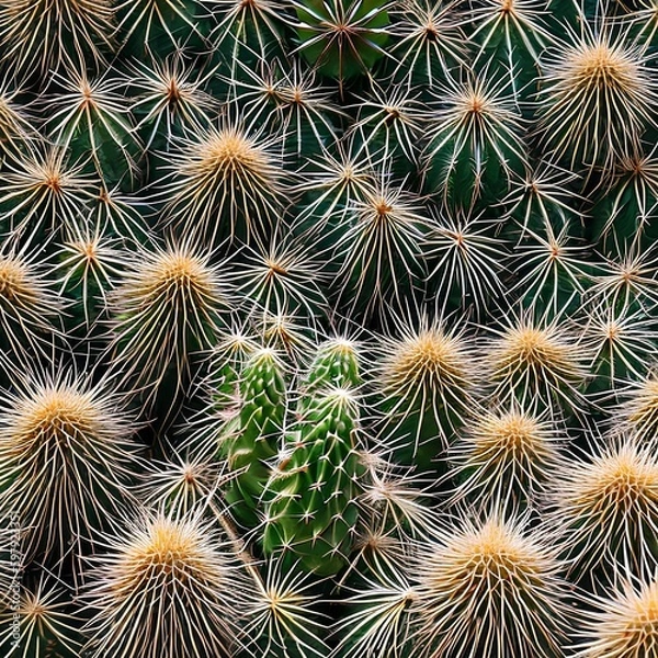 Fototapeta A spiky and prickly texture with cacti and thorny vines1, Generative AI