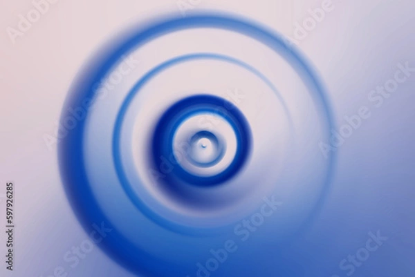 Fototapeta Abstract blurred blue spiral shape on isolated white background with copy space. Illustration concept for graphic design, banner, web site, poster or wallpaper.
