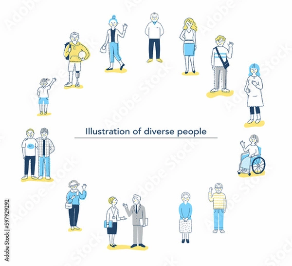 Obraz ダイバーシティ・多様性のイメージ　サークル