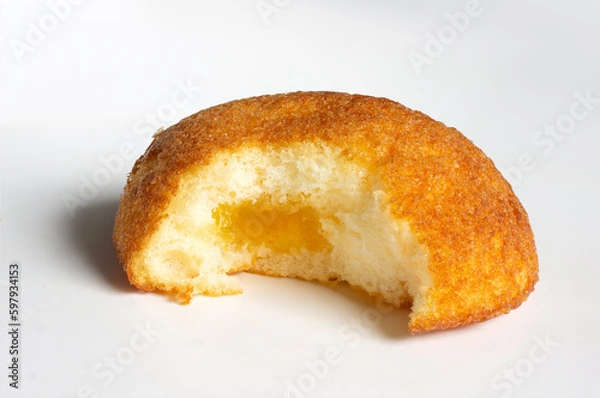 Obraz custard cake on a white background