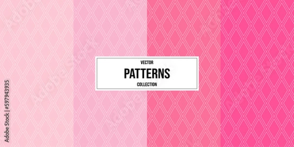Obraz Set of pink geometric patterns