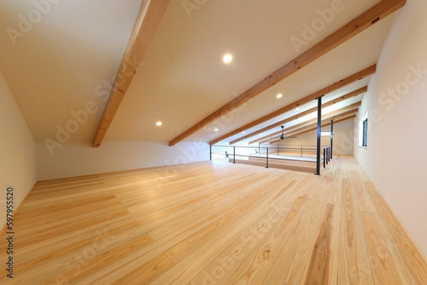 Obraz 新築の屋根裏部屋　ロフト