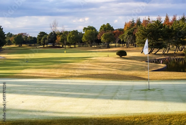 Obraz ゴルフコースは一年中手入れが行き届ききれいですが、冬のゴルフコースはまた格別な風景に・・・