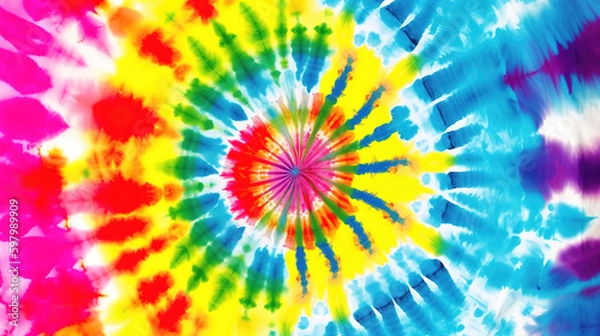 Obraz beautiful tie dye artwork in a circle way, generative ai technology