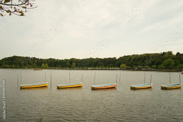 Obraz 湖とボート