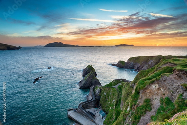 Obraz Sunset over Dunquin Pier