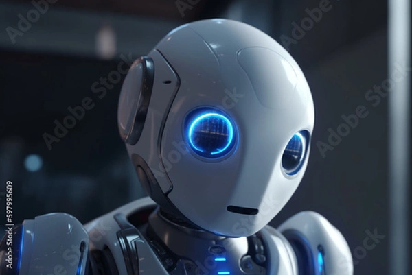 Fototapeta blue screen robot	