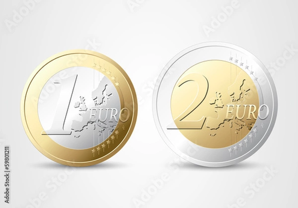 Obraz 1 and 2 Euro