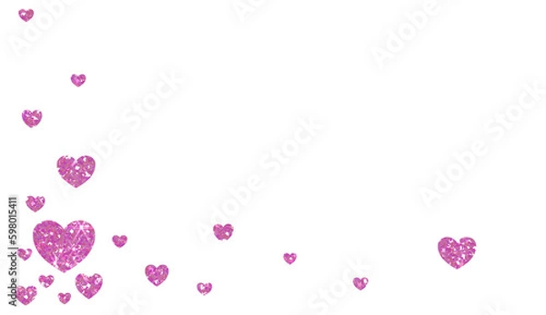Fototapeta Abstract pink glitter heart  on transparent background. Design for decorating,background, wallpaper, illustration.
