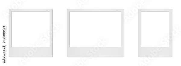 Obraz Empty white photo frame. Set realistic photo card frame mockup - vector for stock