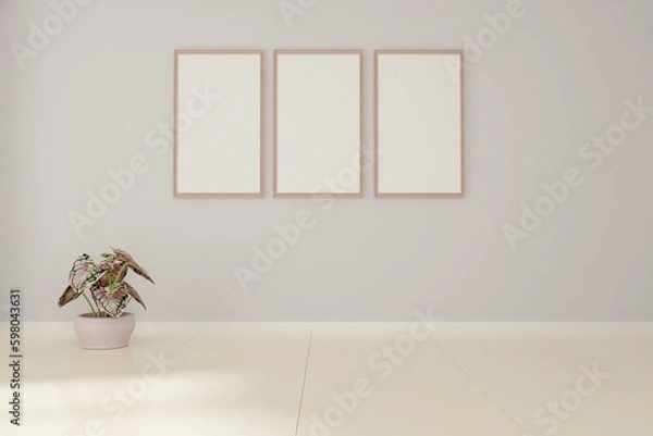 Fototapeta Photo frame mock up 3d rendering
