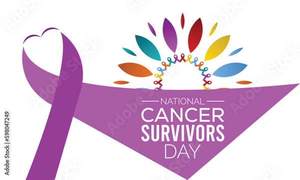 Fototapeta National Cancer survivors day is observed every year in June. banner design template Vector illustration background design.