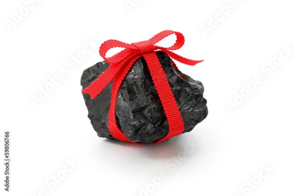 Obraz coal with red ribbon